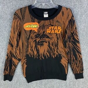 Star Wars Chewbacca Sweater Boys Large Pullover Cotton Blend Casual L‎